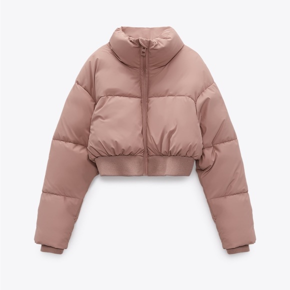 Zara Cropped Puffer Jacket S - Picture 3 of 6
